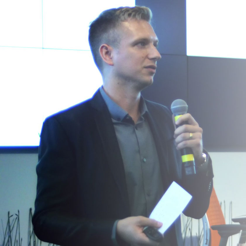 Ben Claybrook speaking at an event